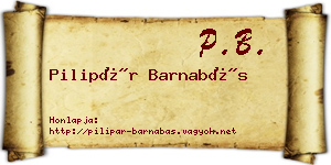 Pilipár Barnabás névjegykártya